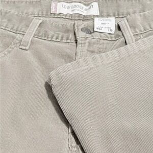 Levi's Tan Corduroy Low Loose Boot Jeans